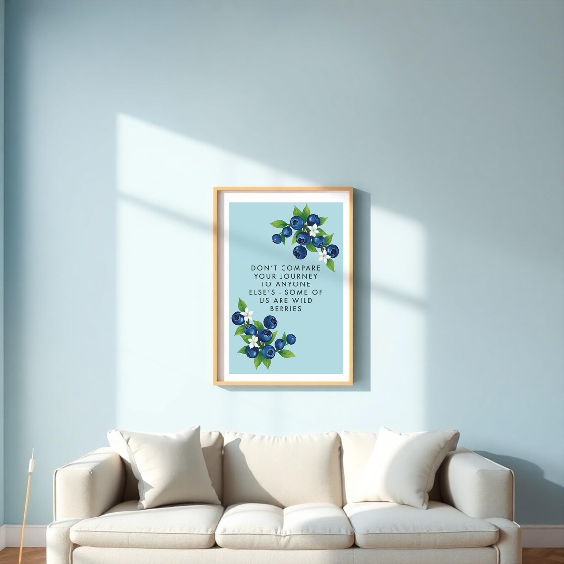Do Not Compare Your Journey Wild Berries Quote Blueberry Botanical Poster - Image 3