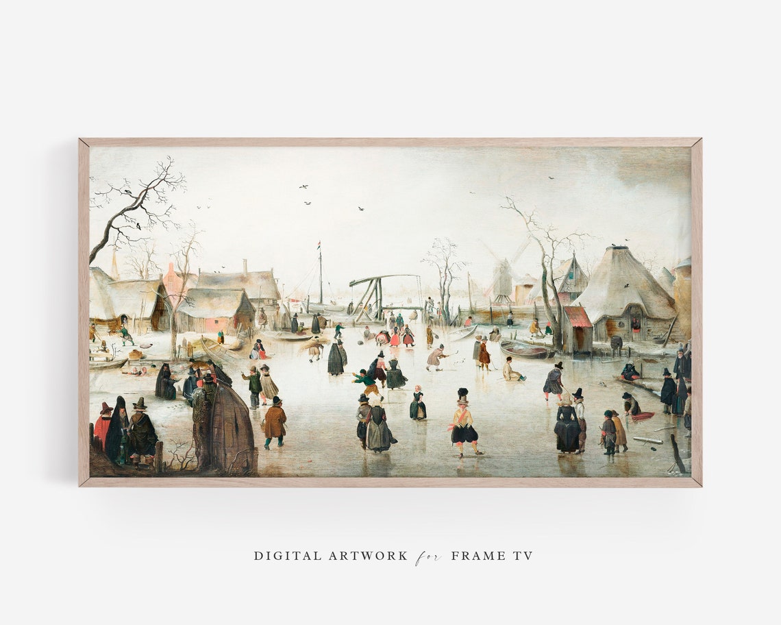 Christmas Art For Frame Tv Winter Tv Art Vintage Tv Art For Frame Tv Frame Tv Christmas Oil Painting Winter Snow Art