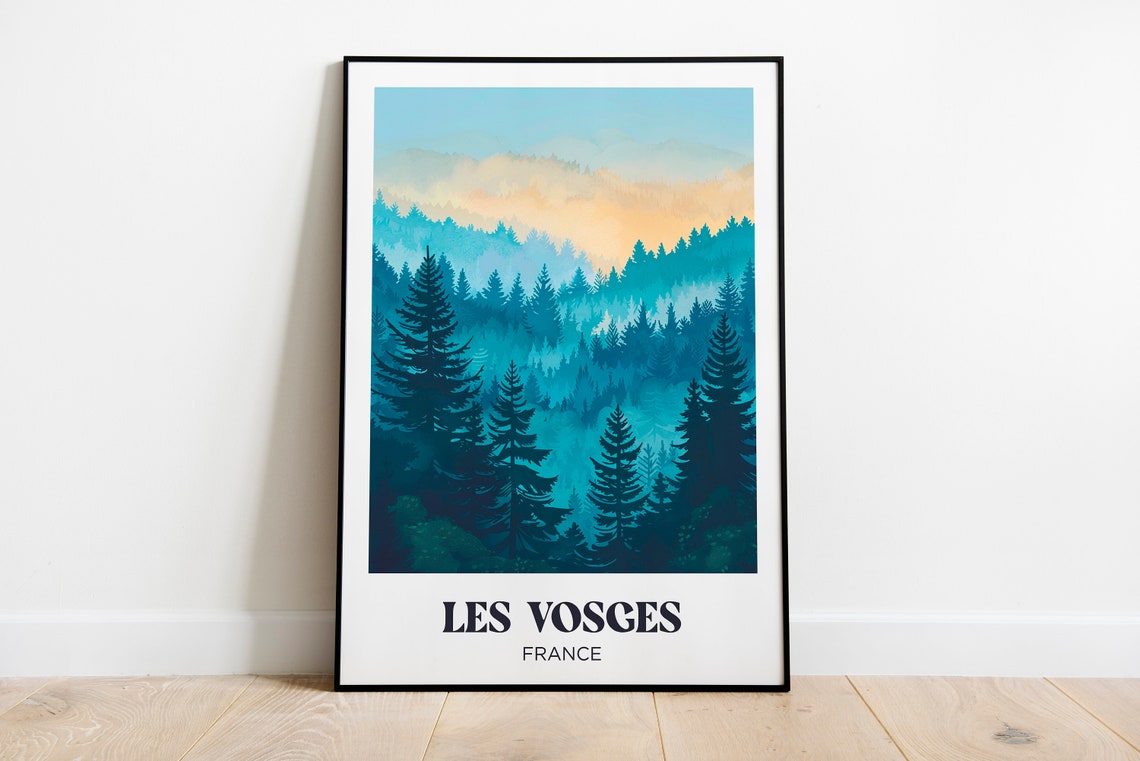 The Vosges Travel Poster The Vosges Illustration The Vosges Travel Poster Eastern France The Vosges Wall Decoration Lorraine Forest