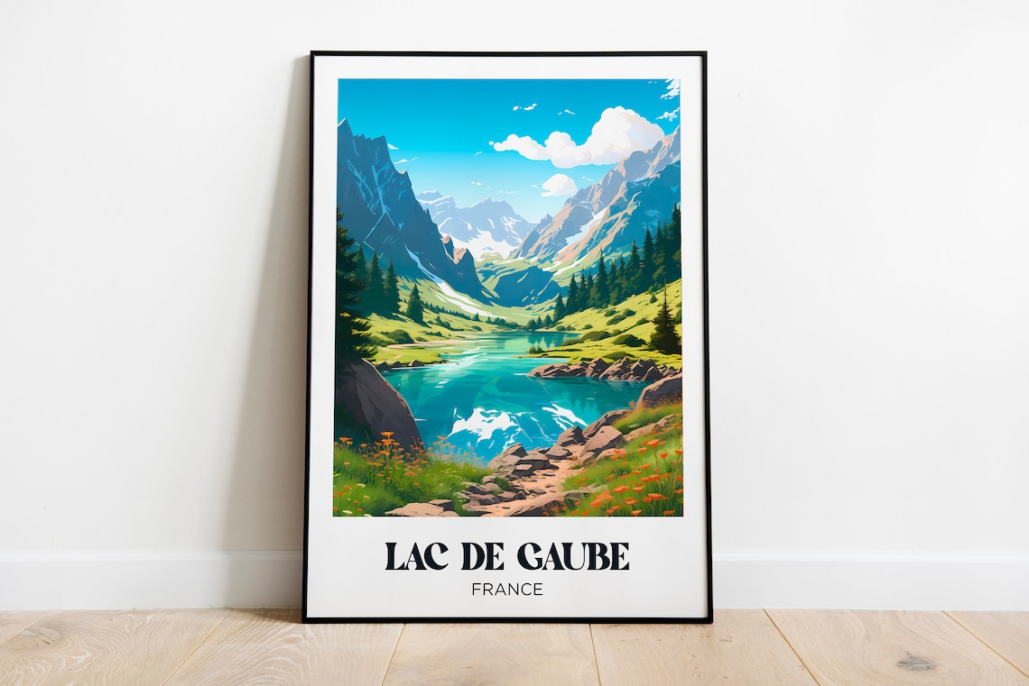 Lac De Gaube Travel Poster, French Pyrenees