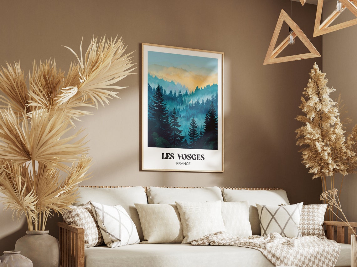 The Vosges Travel Poster The Vosges Illustration The Vosges Travel Poster Eastern France The Vosges Wall Decoration Lorraine Forest - Image 2