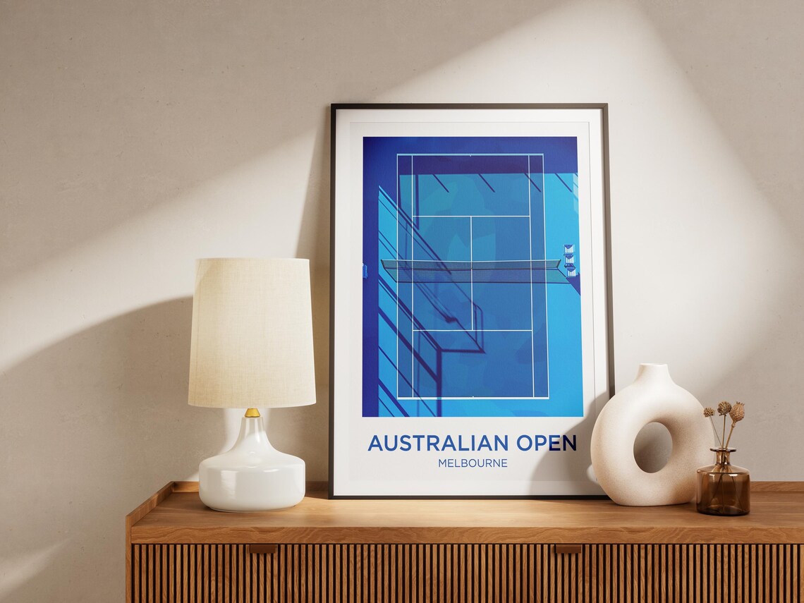 Australian Open Tennis Watercolor Art Print - Image 2