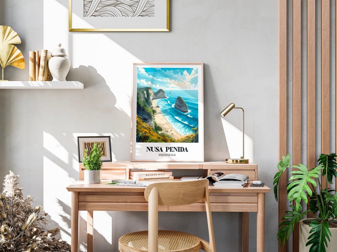 Nusa Penida Indonesia Cliff Beach Sea Stacks Island Travel Poster - Image 3