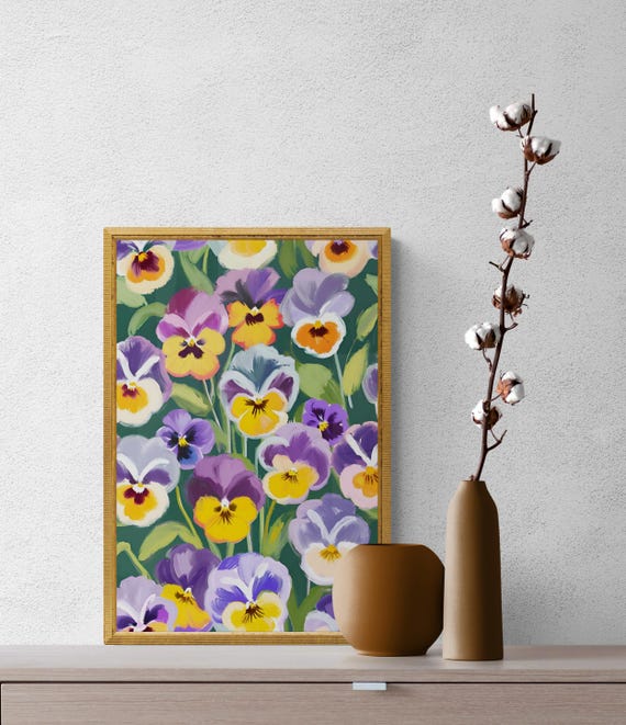 Floral Art Boho Flower Print Botanical Watercolor Abstract Print Flower Market Print Henri Matisse Art