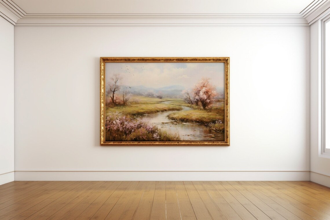 Springtime Reverie By The Riverside Art Print - Image 3