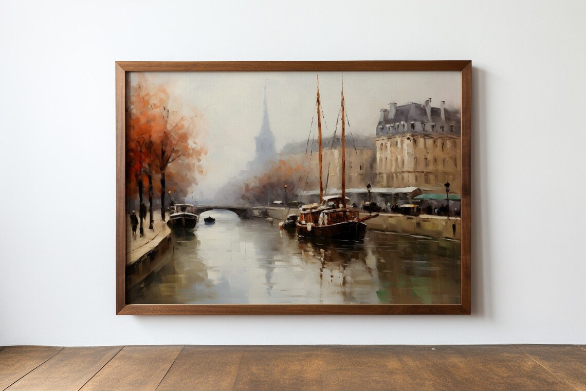 Autumn Mist On The Seine, Vintage Art Print - Image 3