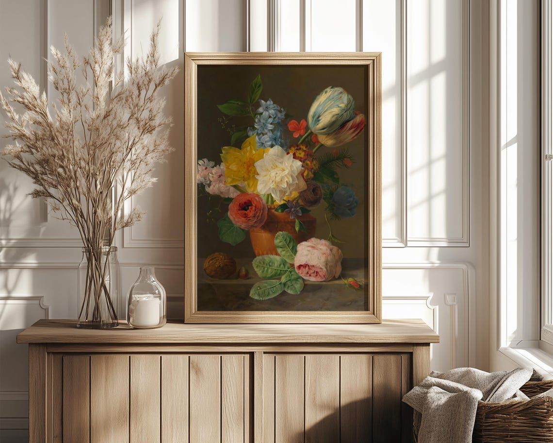 Colorful Tulip Bouquet Classic Dutch Floral Still Life Poster - Image 4