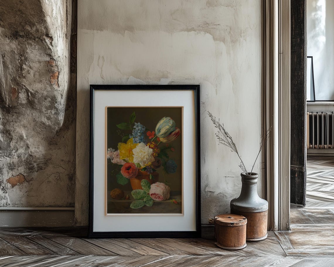 Colorful Tulip Bouquet Classic Dutch Floral Still Life Poster - Image 3