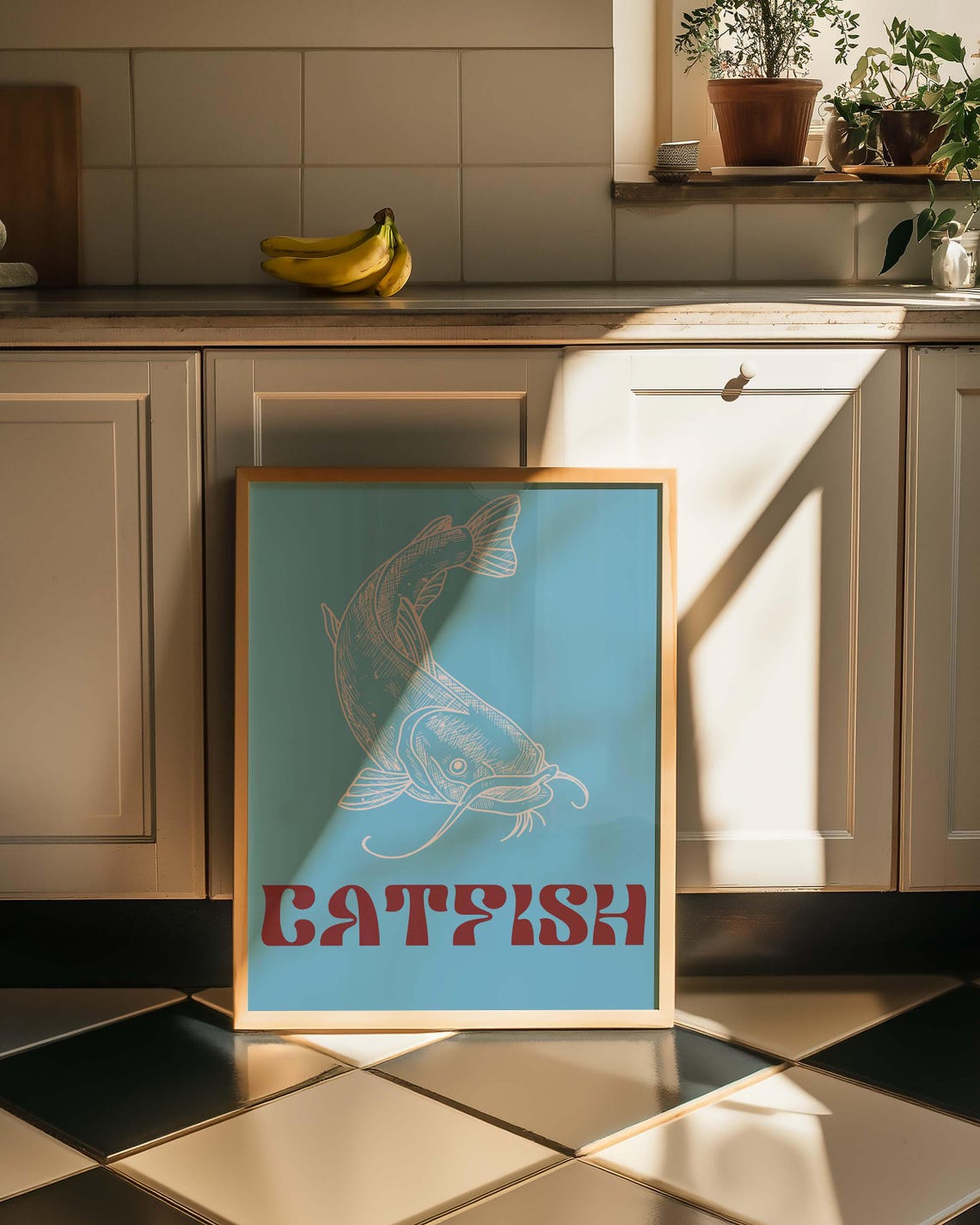 Catfish Vintage Seafood Poster, Kitchen Decor - Image 3
