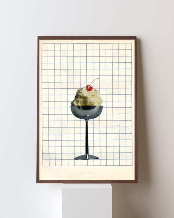 Minimal Dessert Coupe, Modern Kitchen Art Print