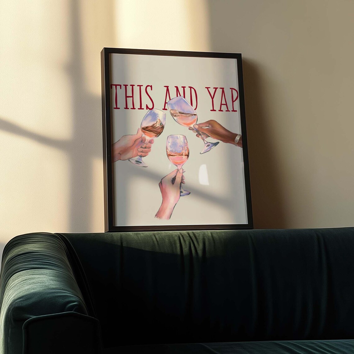 Wine Cheers Poster, Fun Drinking Dining Room Decor - Image 2