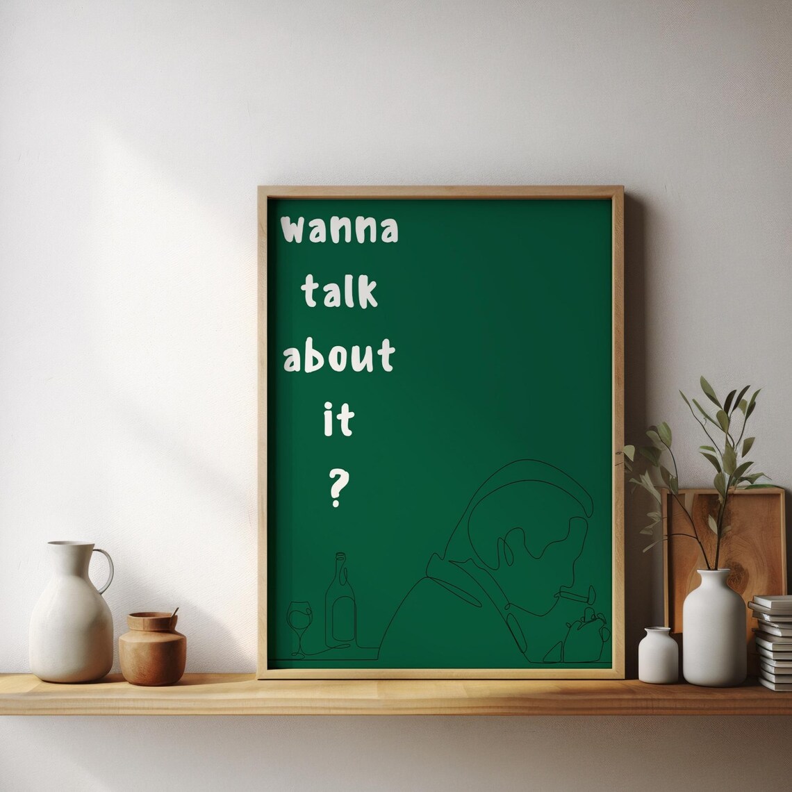 Wanna Talk About It, Minimalist Line Art Print - Image 4