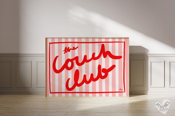 Couch Club Print, Indie Room Decor Wall Art