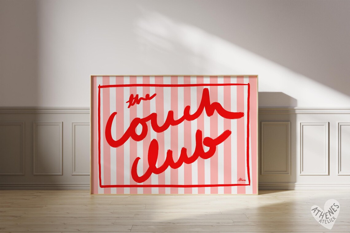 Couch Club Print, Indie Room Decor Wall Art