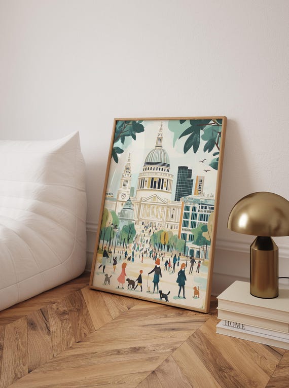 St Pauls Cathedral Print London Cityscape Pastel Nursery Art