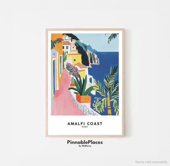 Amalfi Coast Art Print Positano Italy Henri Matisse Style File