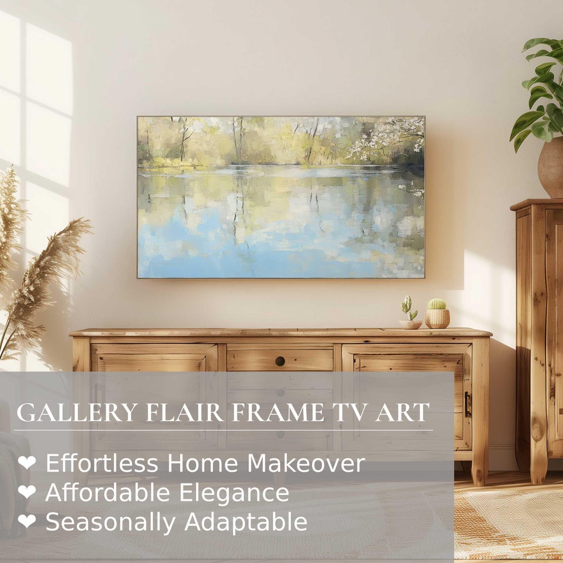 Spring Frame Tv Art Tranquil Spring Lake Vintage Art Impressionist Nature Art For Frame Tv Instant - Image 2