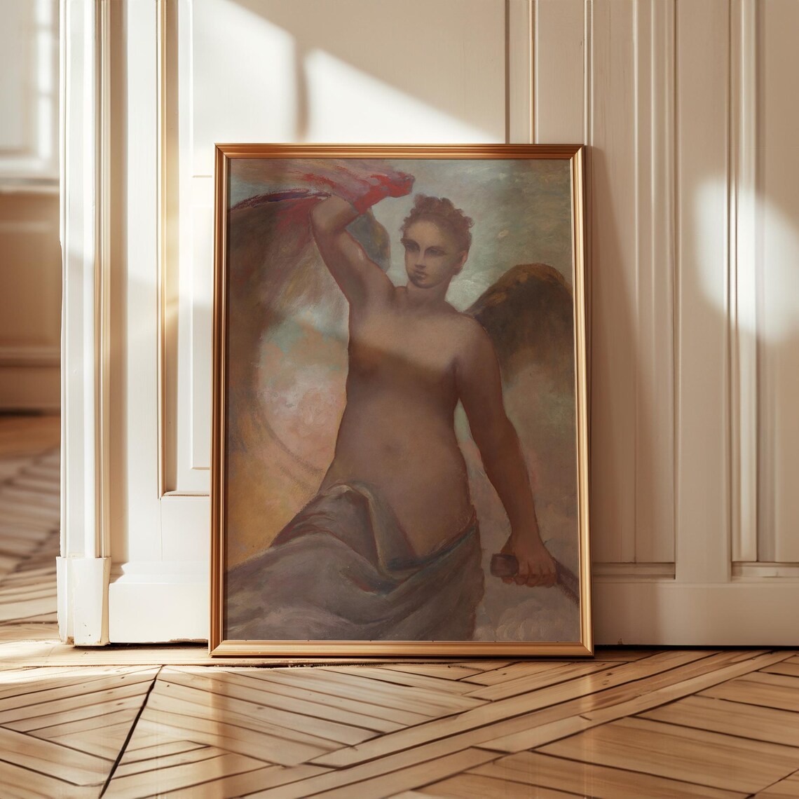 Vintage Arc Angel Biblical Art, Romantic Living Room - Image 2