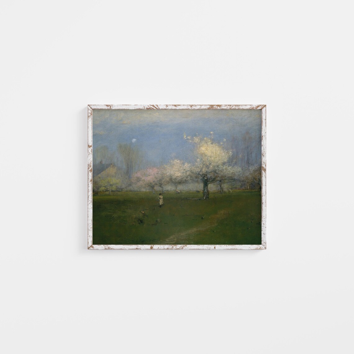 Vintage Country Garden, Rustic Landscape Art Print