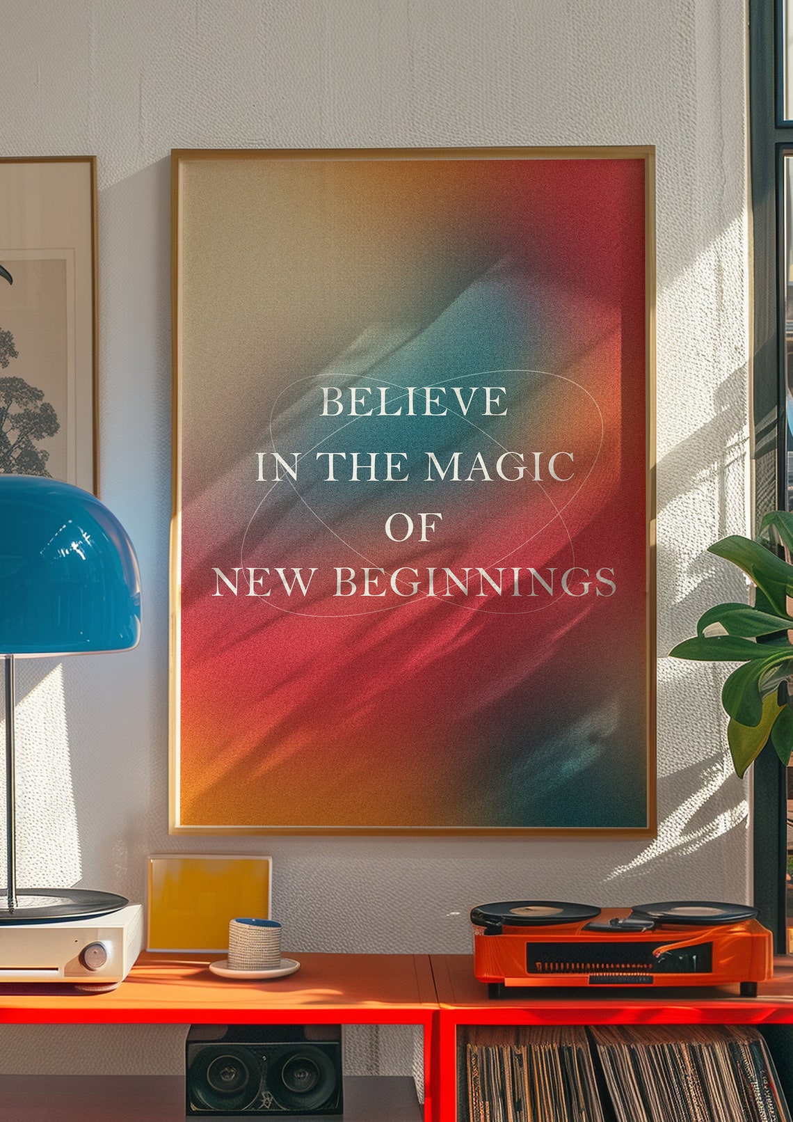 Believe In The Magic Of New Beginnings Rainbow Aura Style Poster - Image 2