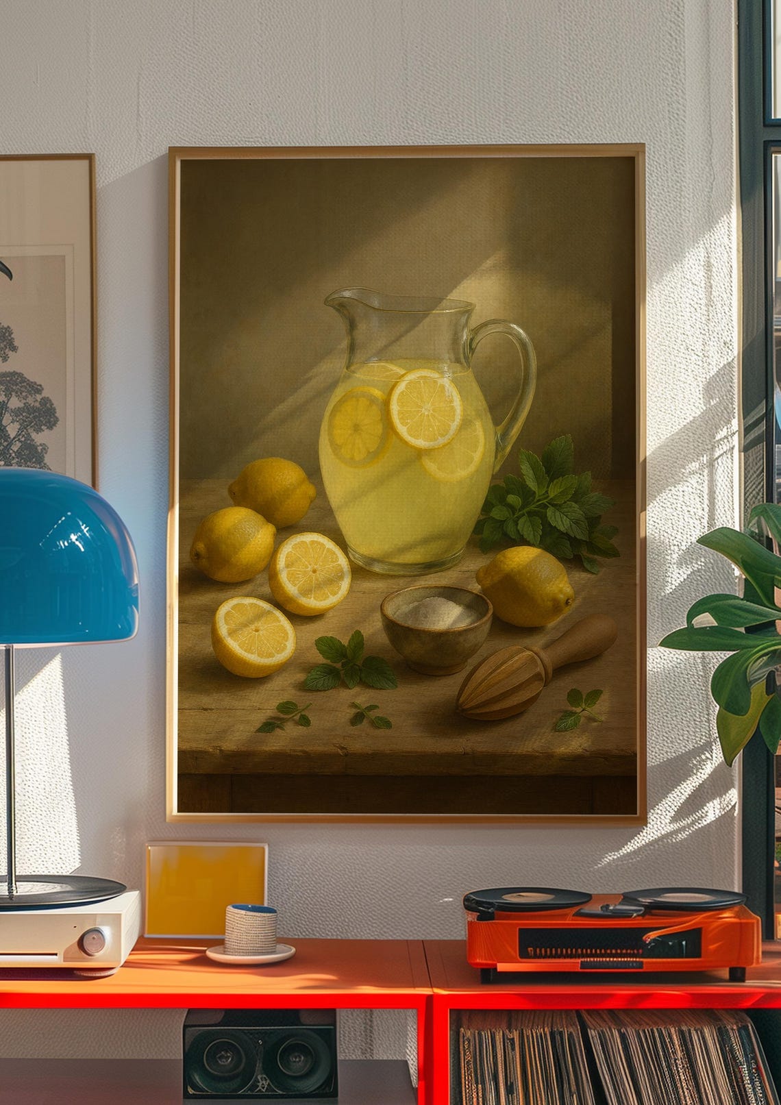 Lemonade Pitcher Still Life Oil Painting Citrus Summer Kitchen Poster - Image 3