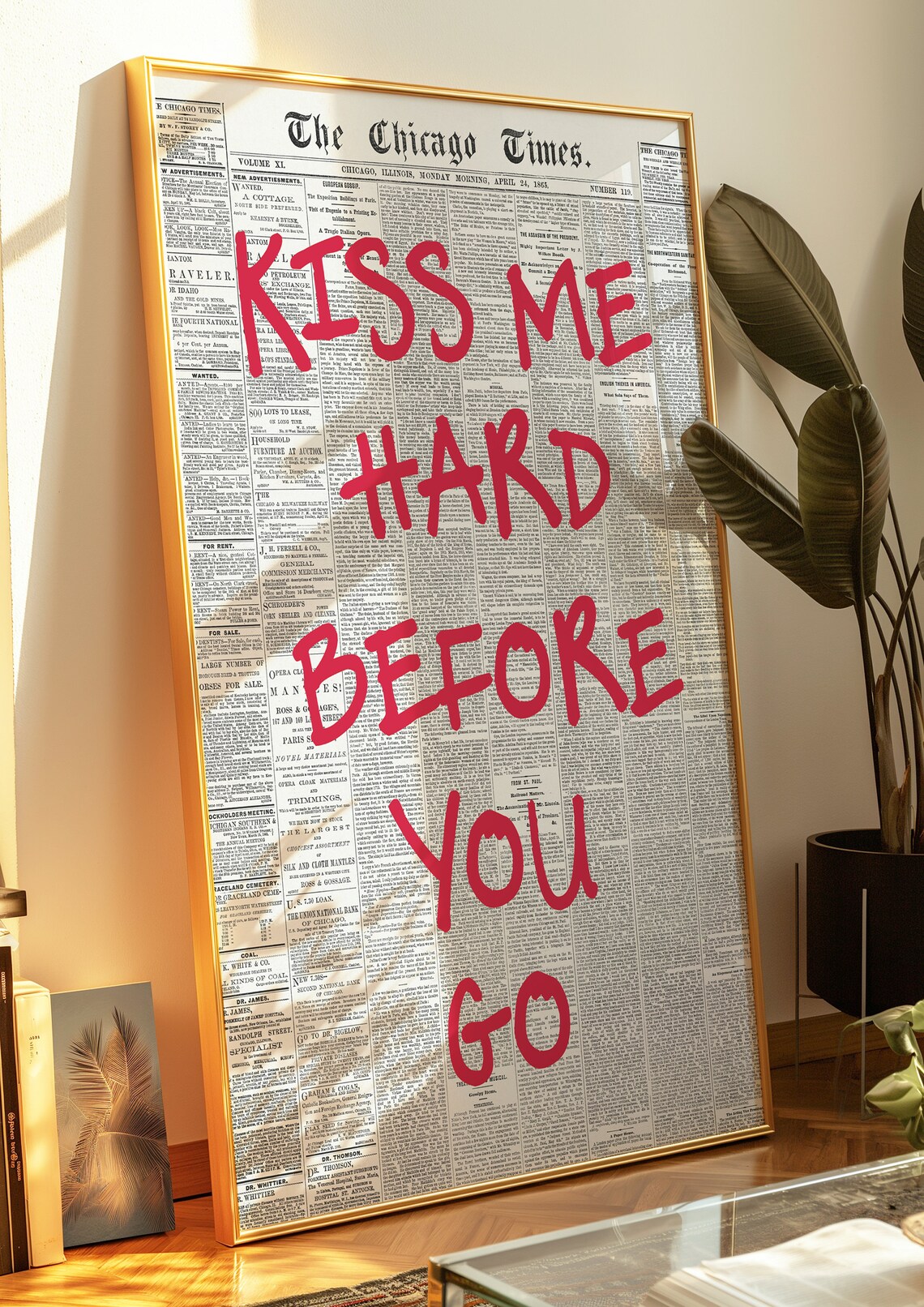 Kiss Me Hard Before You Go Retro Poster Print - Image 2