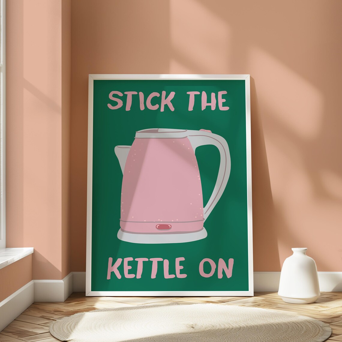 Stick The Kettle On Kitchen Quote Art Print - Image 4