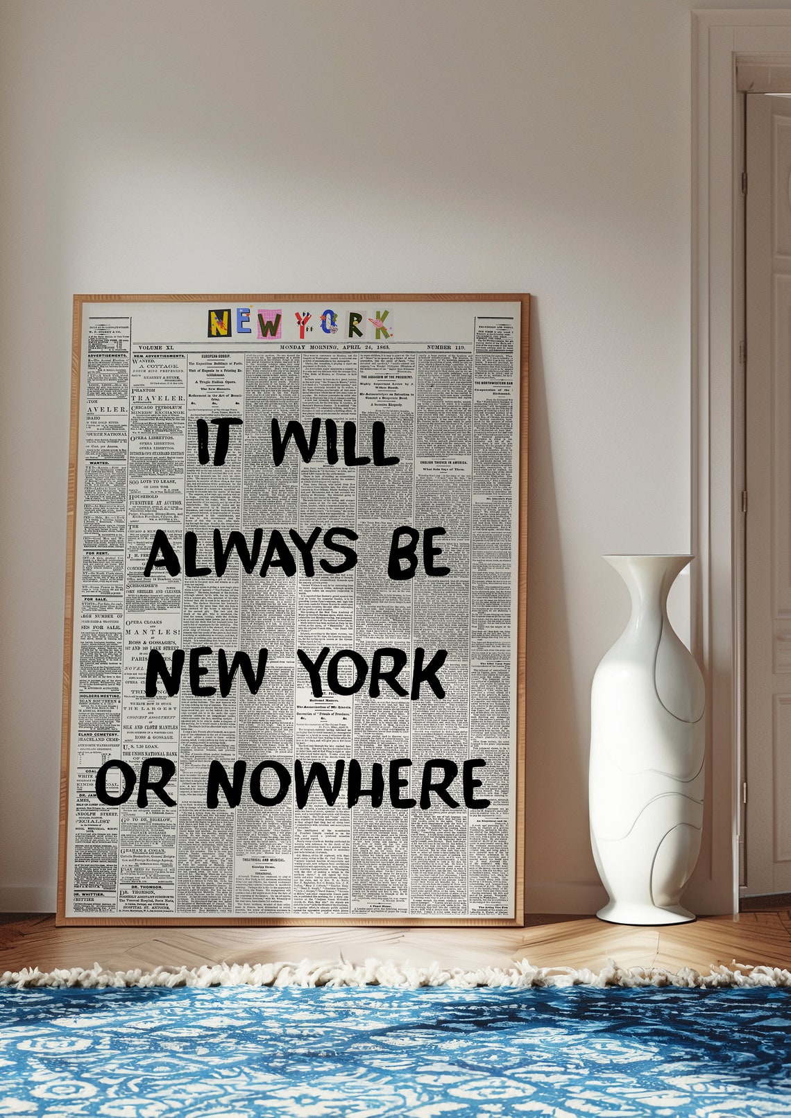 It Will Always Be New York or Nowhere Funny Quote Retro Poster - Image 3