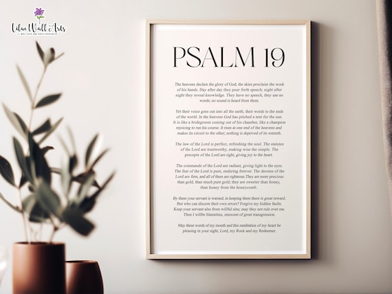 Psalm 19 The Heavens Declare Full Text Classic Minimalist Decor Poster