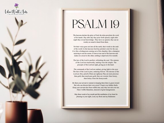 Psalm 19 Wall Art Psalm Print The Heavens Declare As It Is In Heaven Modern Christian Art Bible Poster Scripture Artwork Bible Verse Poster