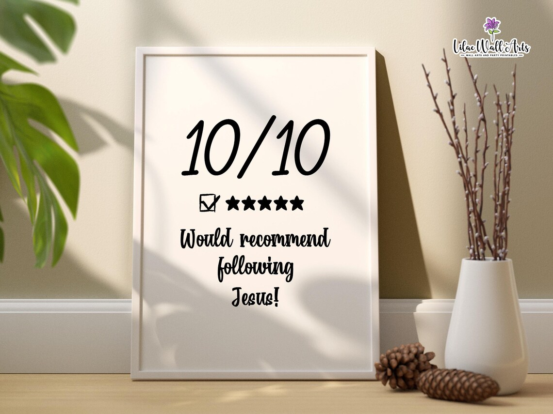 10/10 Would Recommend Following Jesus Funny Christian Faith Poster - Image 2
