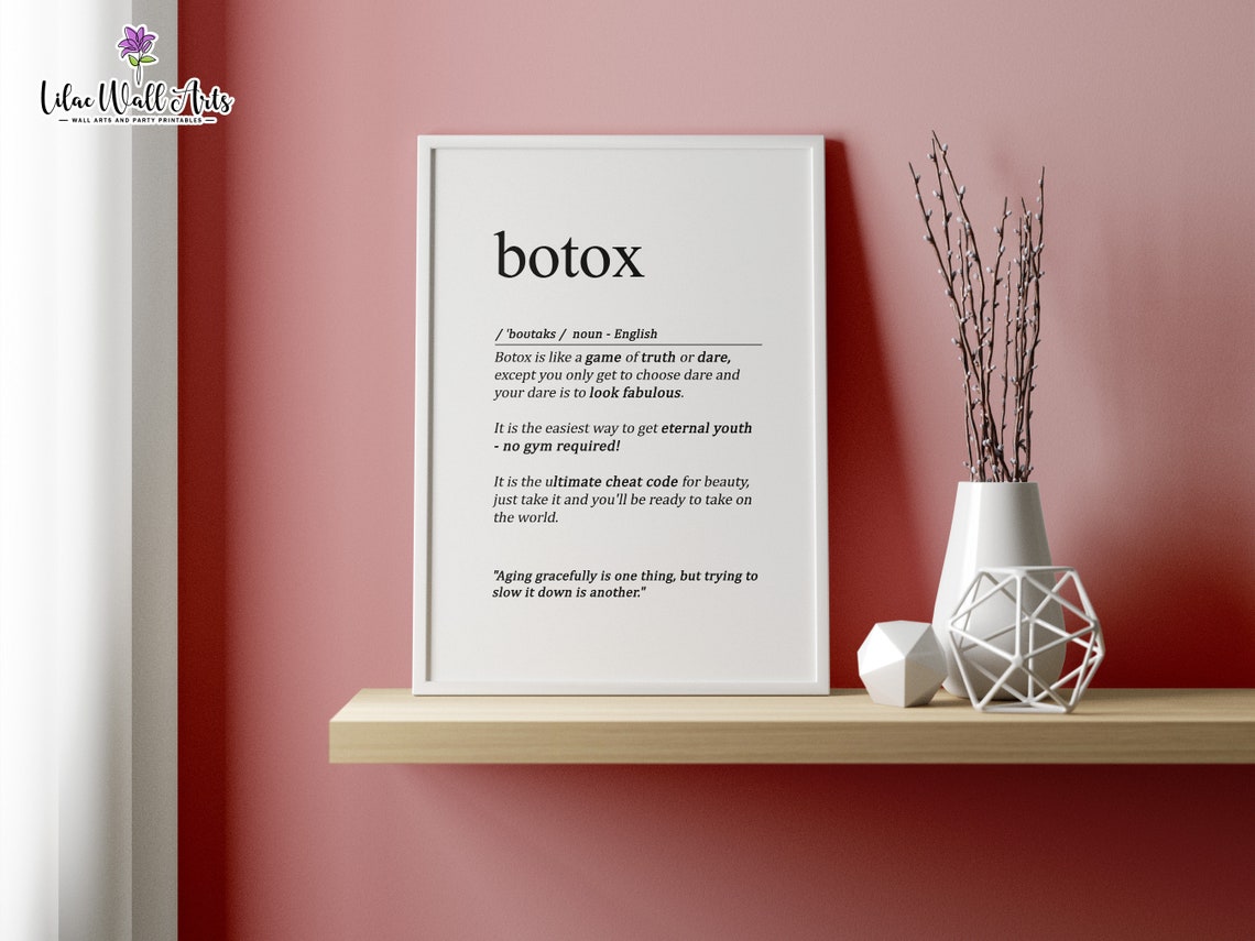 Botox Definition Funny Beauty Clinic Dictionary Style Print Artwork - Image 2
