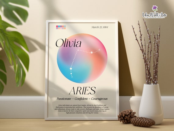 Custom Aries Personalized Aries Aura Poster Aries Posters Aries Art Print Aries Definition Aries Print Aries Gift Idea Aries Decorations