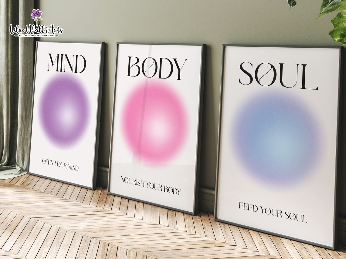 Soul Feed Your Soul Blue Aura Minimalist Mindfulness Decor Poster - Image 5