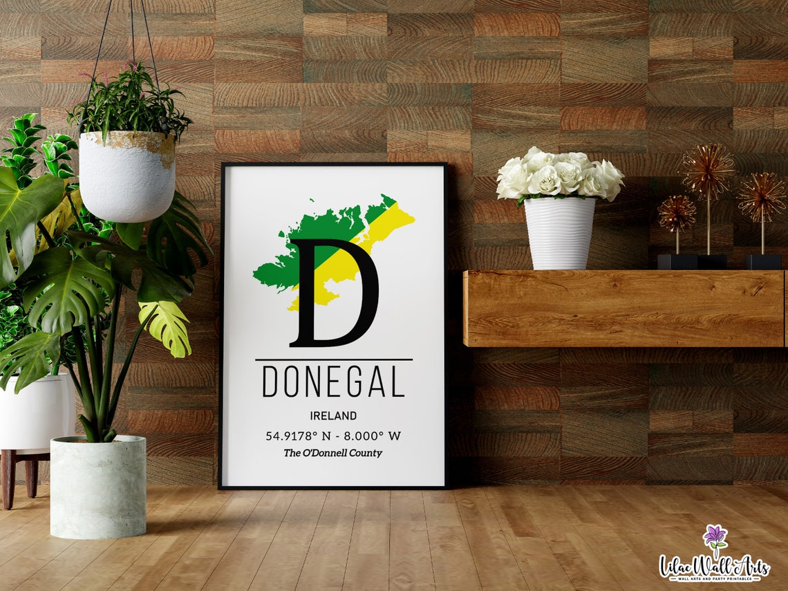 County Donegal Map The ODonnell County Green Yellow Monogram Poster - Image 4