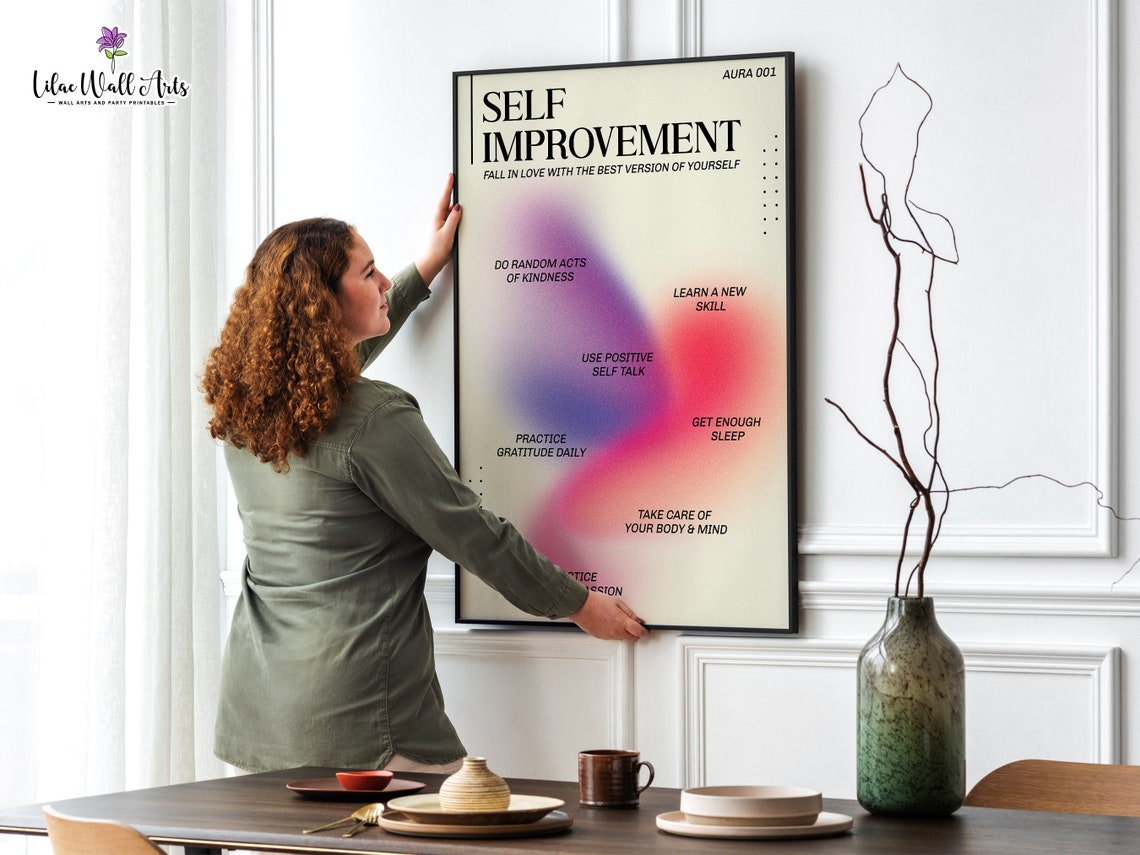 Love Yourself Self Improvement Aura Poster Mental Health Poster Aura Print Spiritual Therapy Poster Self Love Poster Angel Energy Poster - Image 2