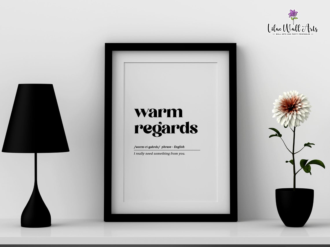 Warm Regards Definition Funny Office Email Humor Typography Poster - Image 4