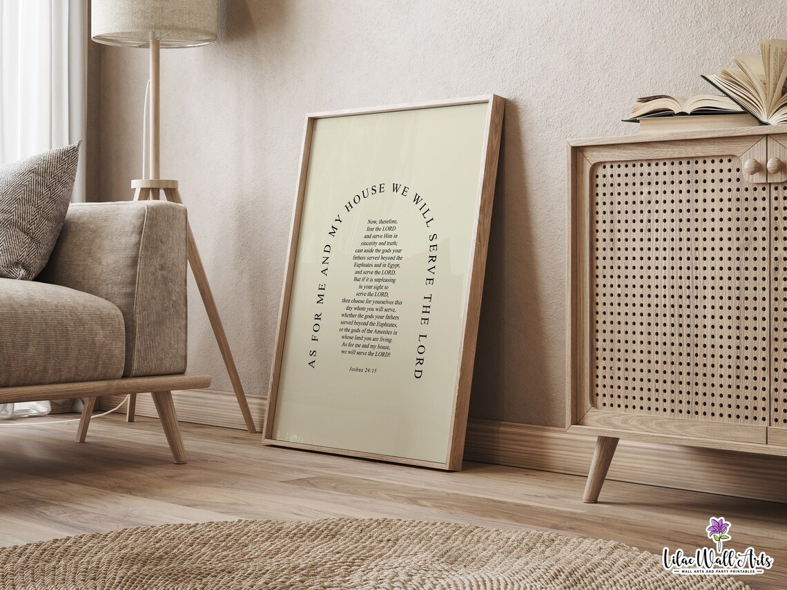 Joshua 24:15 Christian Home Decor Art Print - Image 2