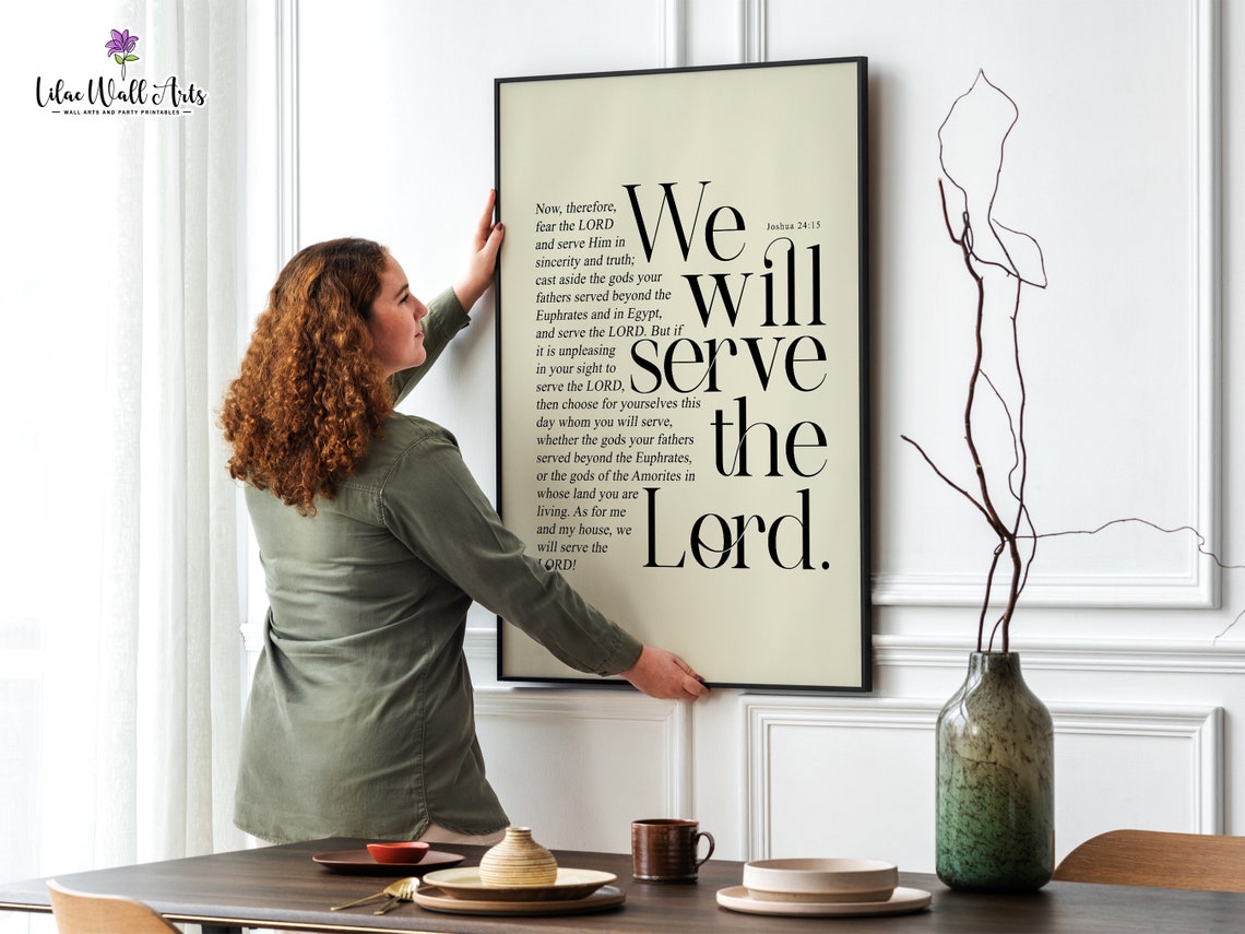 We Will Serve The Lord Joshua 2415 Bold Serif Scripture Home Poster - Image 3