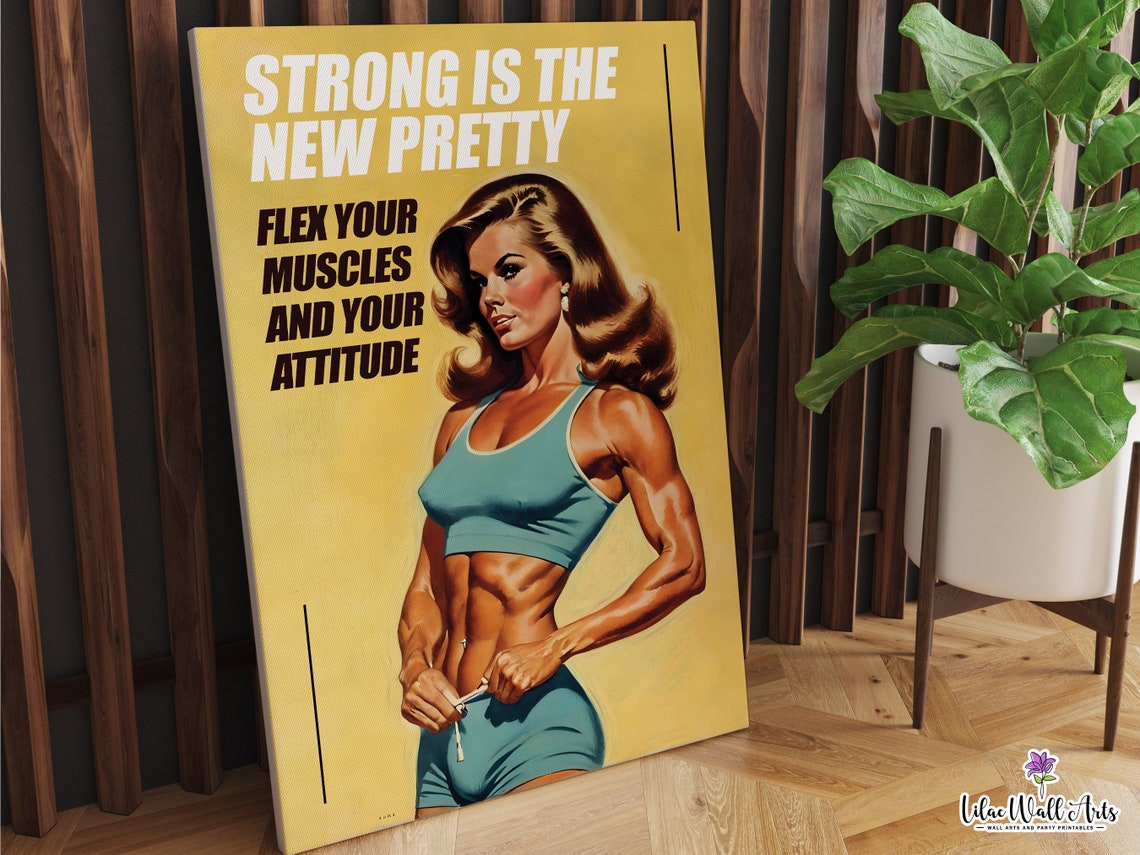 Retro Gym Print Gym Girl Gifts Home Gym Sign Gym Motivation Gym Fitness Wall Art Exercise Wall Art Fitness Studio Gym Art Work - Image 5
