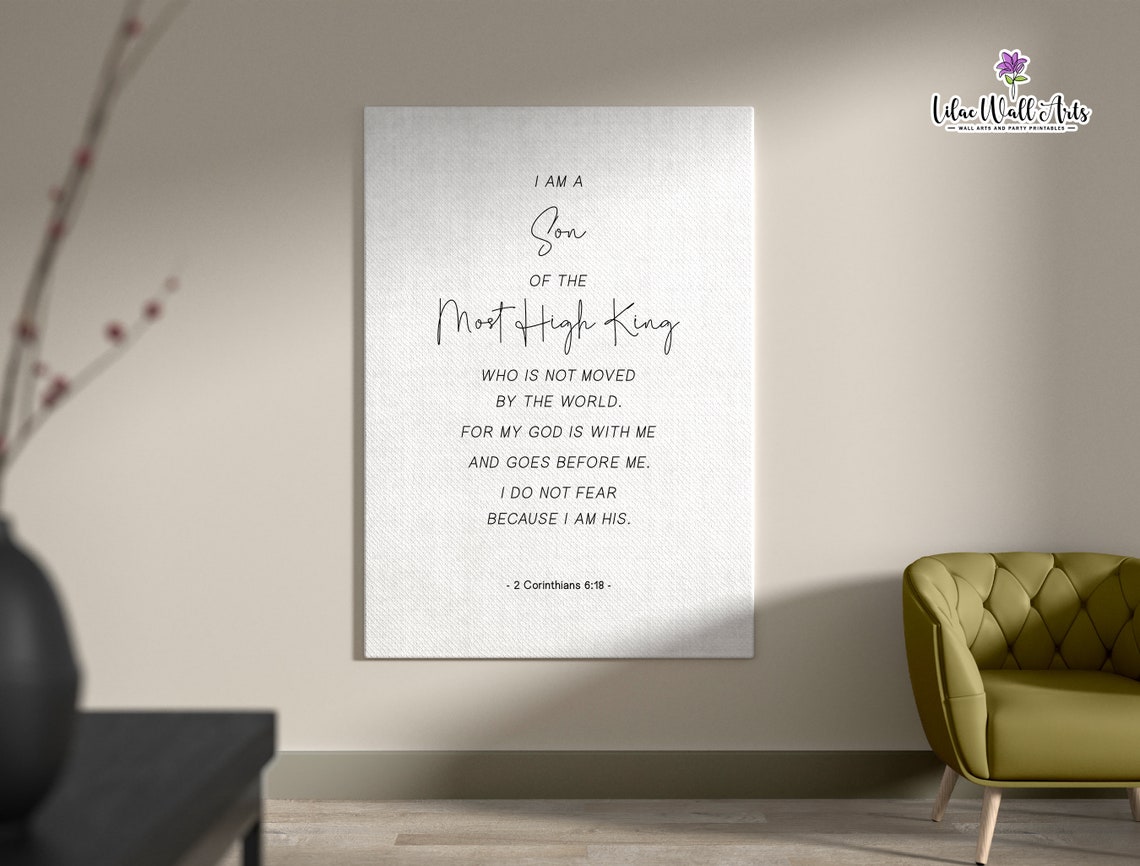 I Am A Son Of The Most High King 2 Corinthians 618 Christian Poster - Image 2