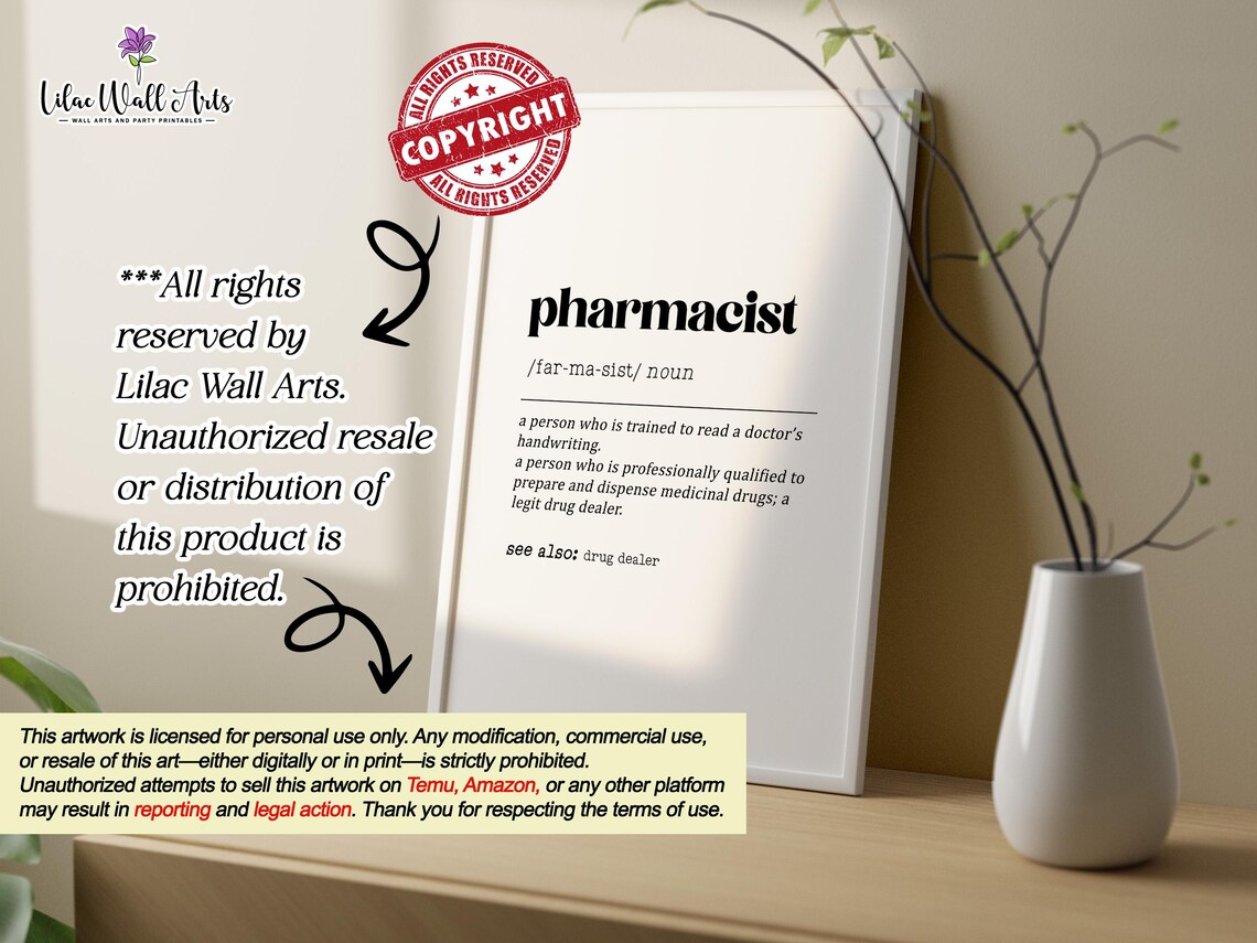 Pharmacist Definition Medical Humor Art Print - Image 4