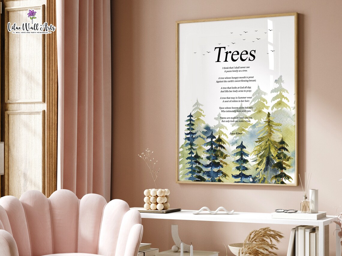 Joyce Kilmer Trees Poem, Nature Quote Art Print - Image 5