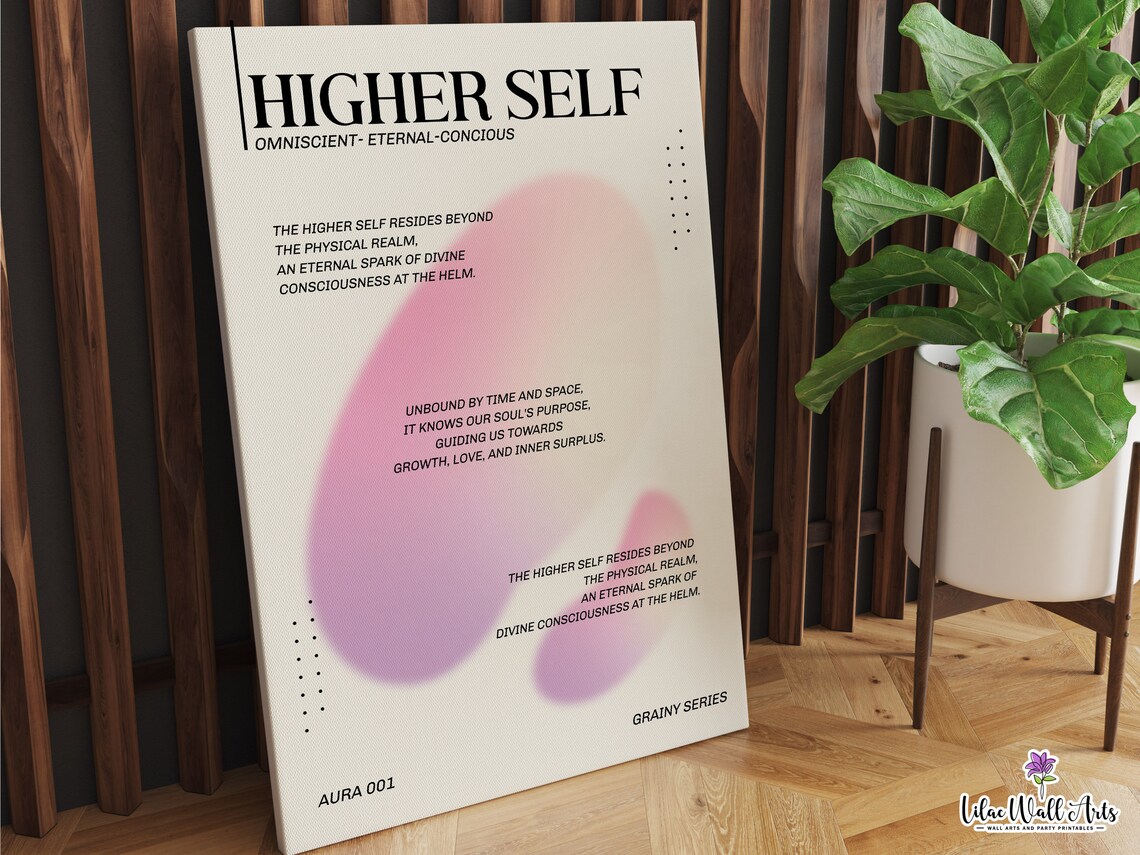Higher Self Pink Aura Omniscient Eternal Conscious Spiritual Poster