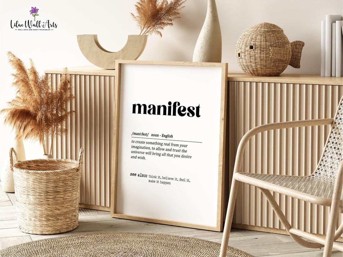 Manifest Definition Spiritual Affirmation Dictionary Typography Poster - Image 4
