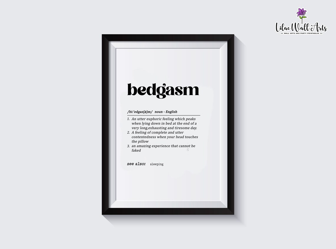 Bedgasm Definition Print, Bedroom Wall Art - Image 3