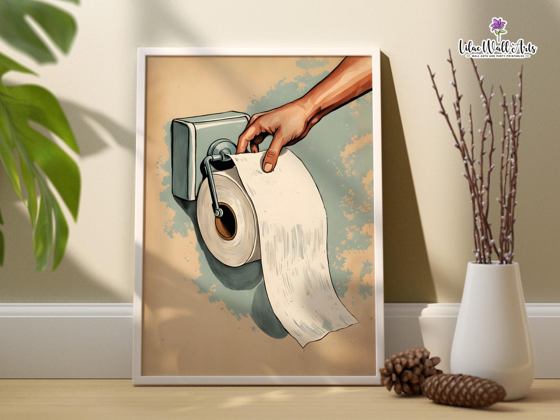 70s Bathroom Art Guest Bathroom Dcor Restroom Decoration Toilet Poster Funny Poop Print Airbnb Toilet Sign Poop Art Cabin Bathroom Art - Image 3