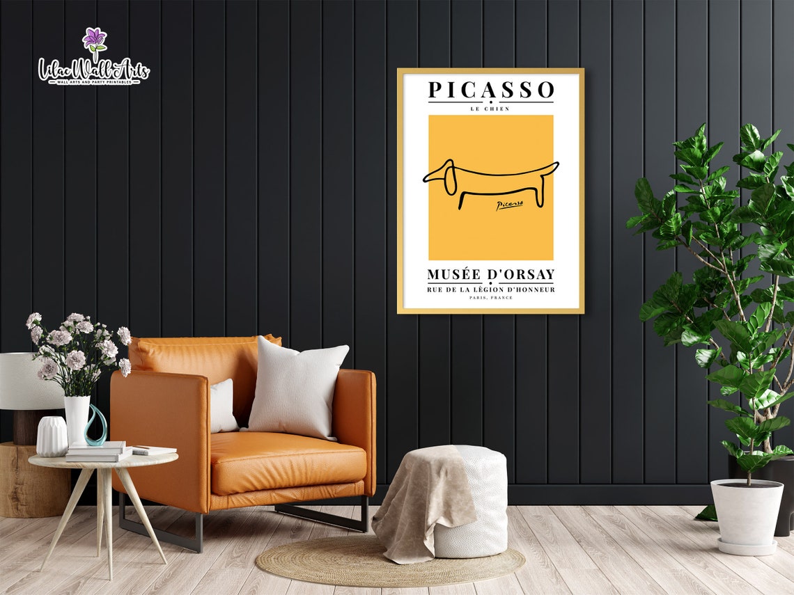 Picasso Dachshund Le Chien Line Drawing Mustard Museum Poster - Image 5