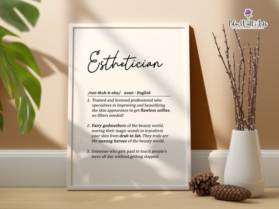 Esthetician Definition Funny Skincare Dictionary Beauty Art Poster