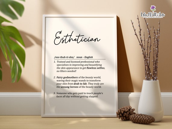 Esthetician Defintion Print Beauty Salon Decor Salon Wall Art Esthetician Gift Salon Print Esthetician Decor Beauty Therapist